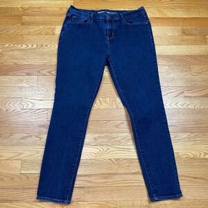 Old Navy Curvy Profile Jeans Womens 12 Dark Blue Mid Rise Slim Leg Classic Denim
